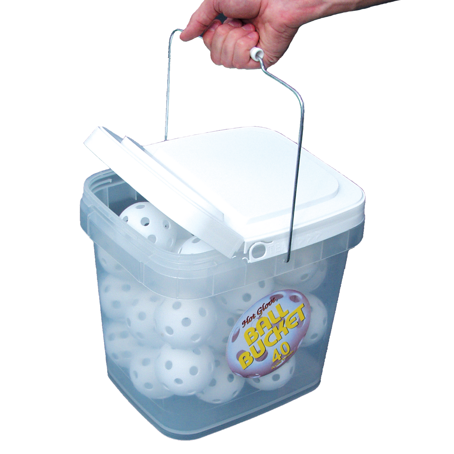 BALL BUCKET-40 Practice Baseballs-White