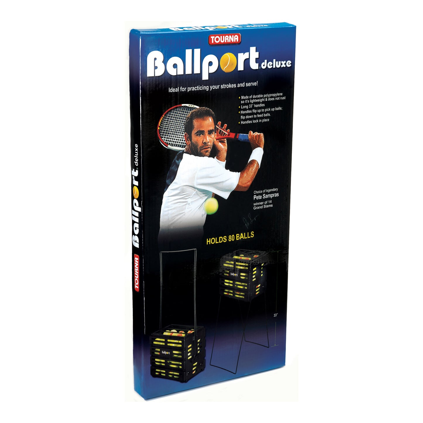 Tourna Ballport Deluxe 80 with Wheels - Black