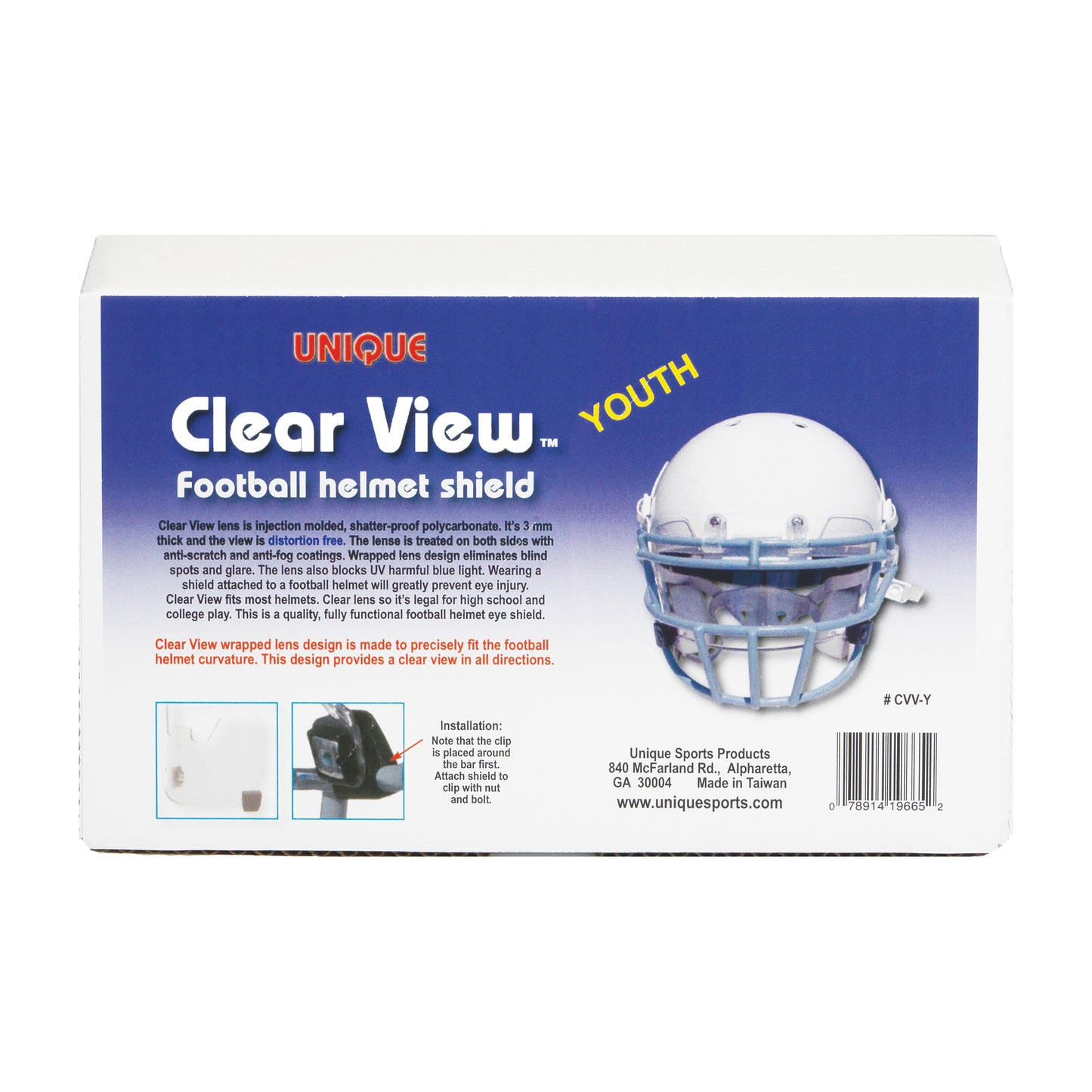 Football Helmet Visor - BLUE/YOUTH