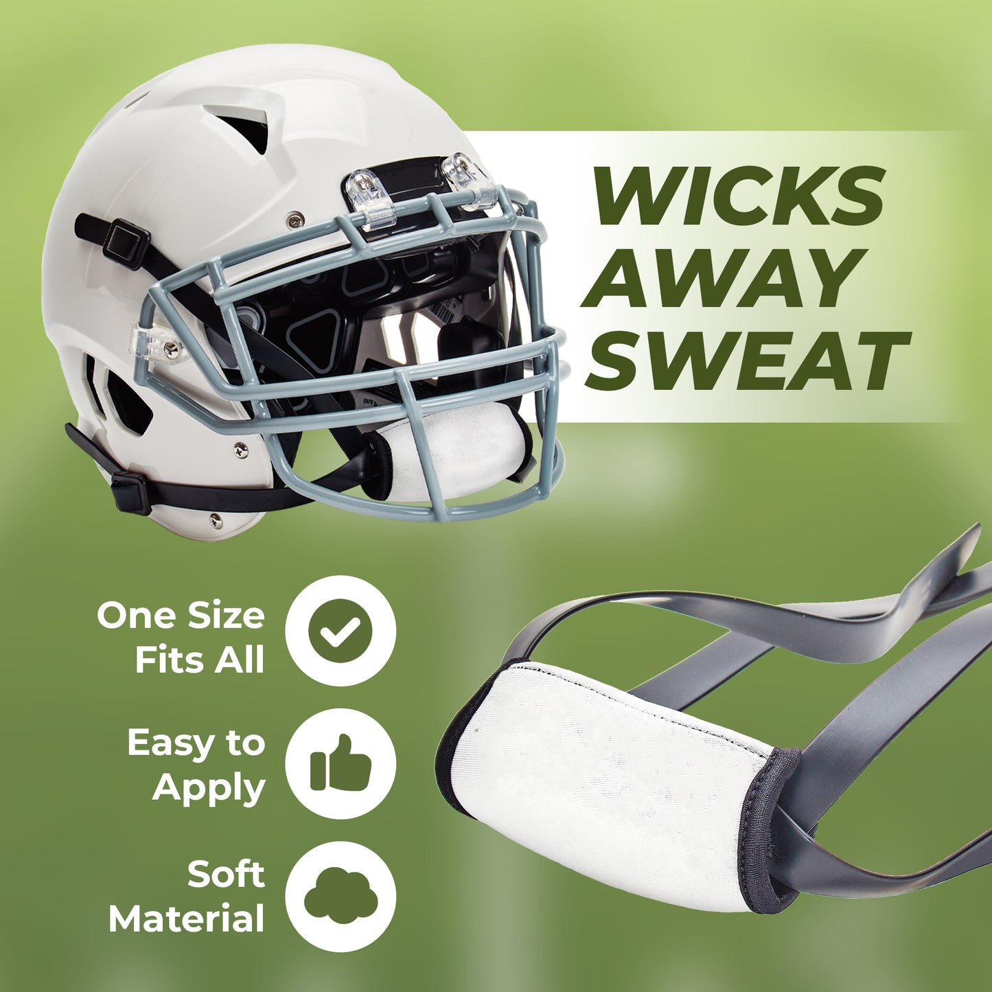 Football CHIN PADS, Black/White