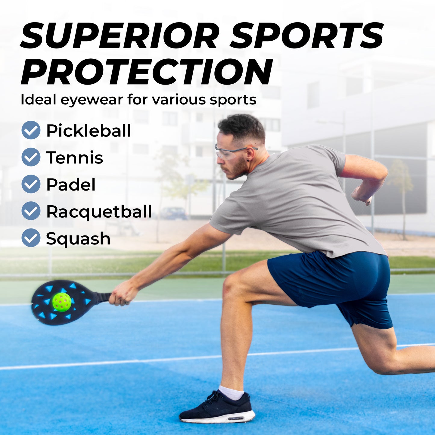 Tourna Specs Eye Guards for Enhanced Visibility and Protection in Tennis, Pickleball, and Golf