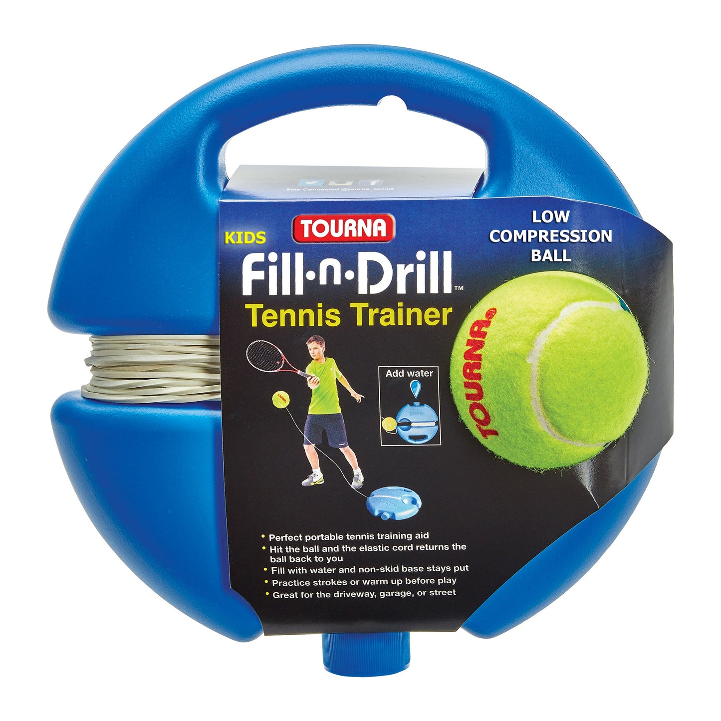 FILL-n-DRILL Tennis Trainer - The Original Water Filled Rebounder