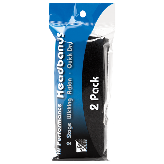 Hi Performance Headband Black - 2 pack