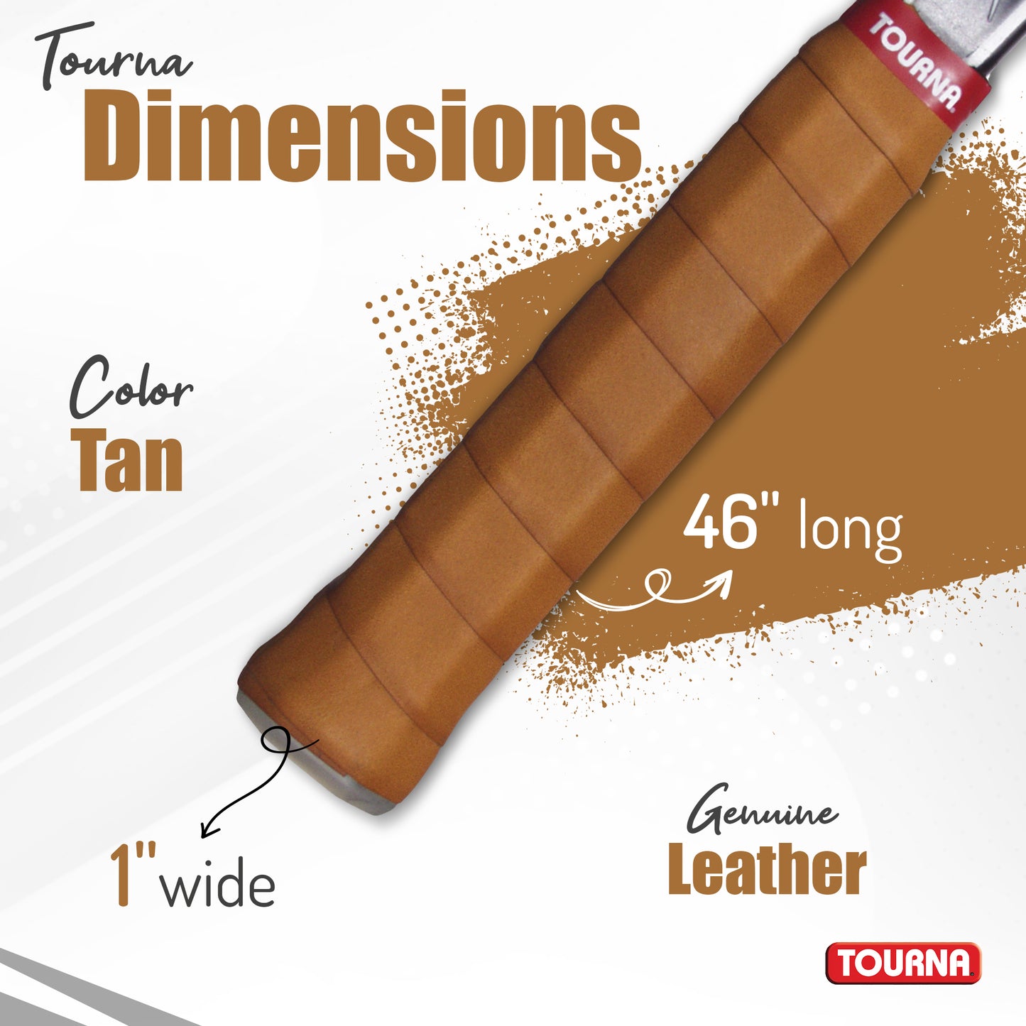 Tourna Leather Replacement Grip, Tan, 1.8mm thick