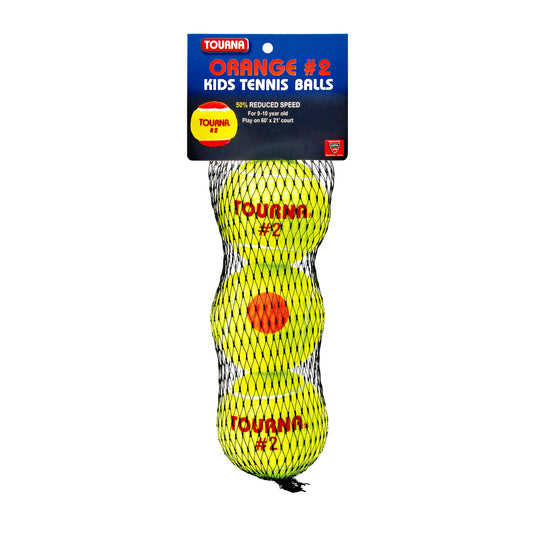 Tourna Orange Dot Low Compression Transition Tennis Balls (3/mesh bag)