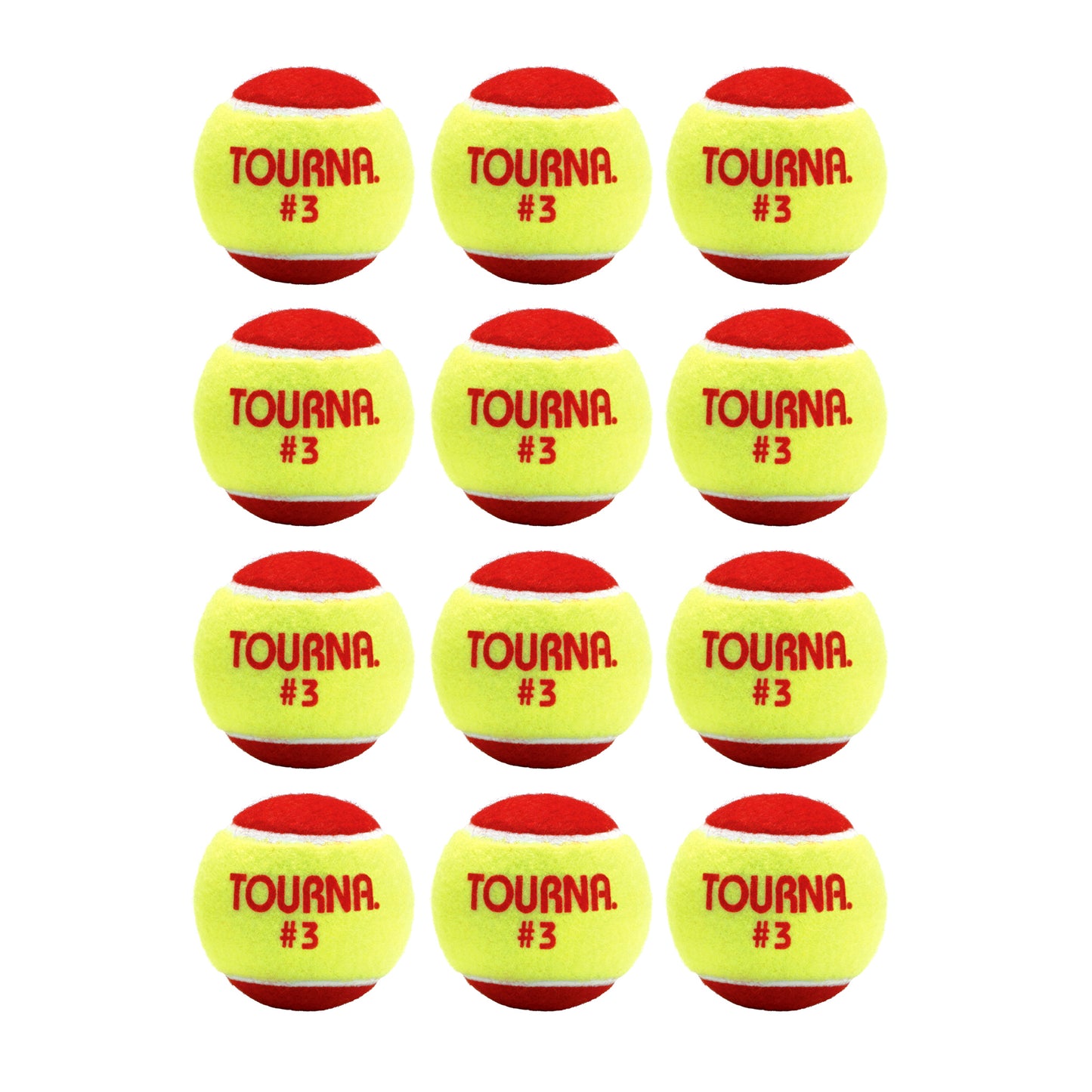 Tourna Low Compression Stage 3 Tennis Ball (12/poly bag)