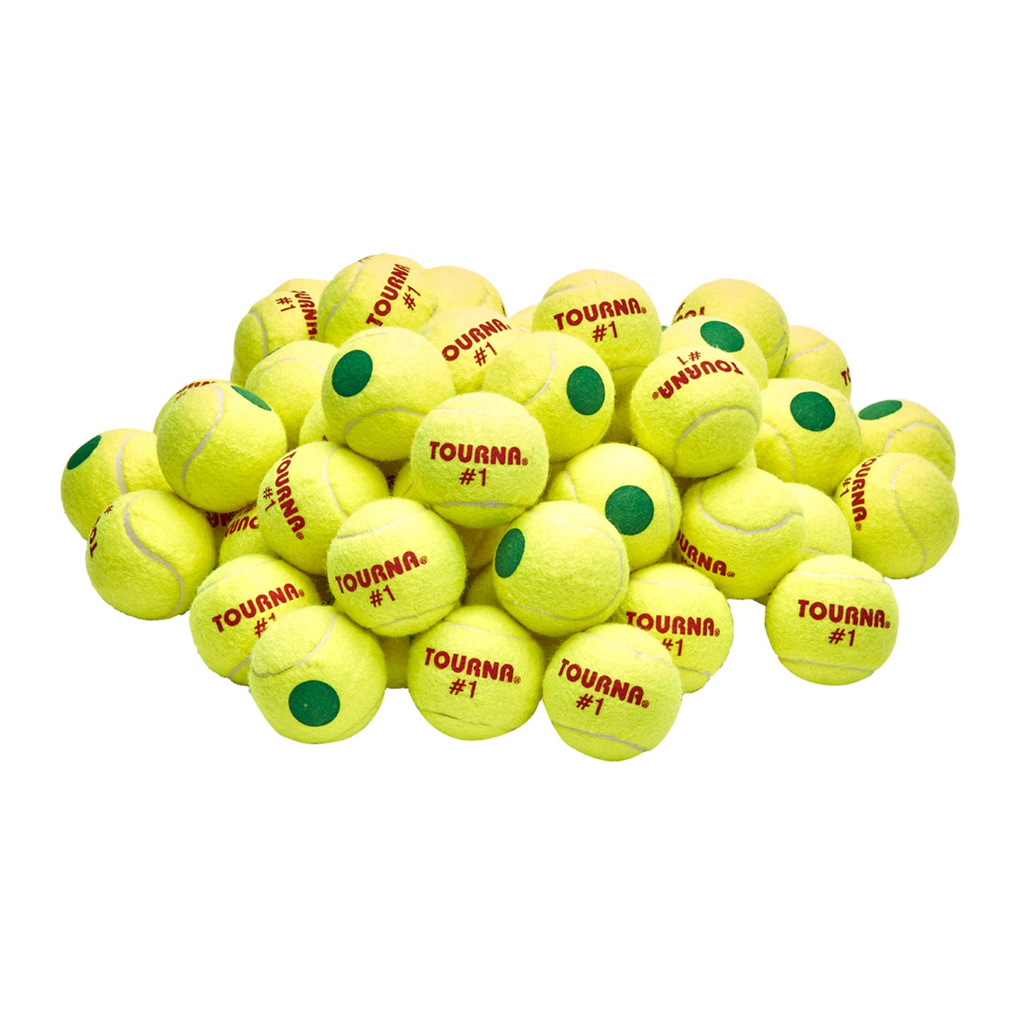 TOURNA Green Dot Low Compression Tennis Balls  - 60 Balls