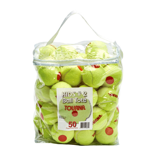 Tourna Orange Dot Low Compression Transition Tennis Balls - 50 Pack Tote