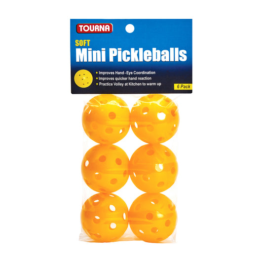 Tourna Mini Practice Pickleballs 6 Pack