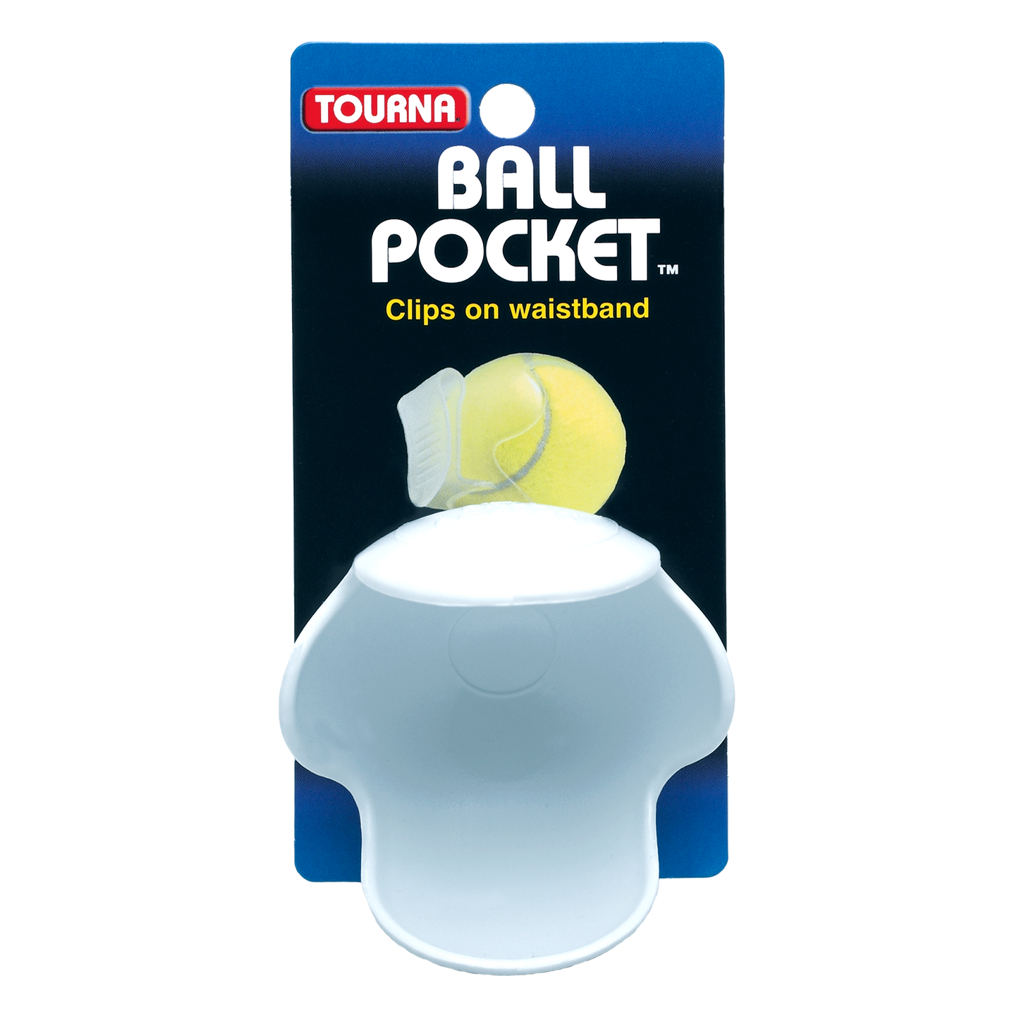 Tourna Ball Pocket - Tennis Ball Waist Clip - White
