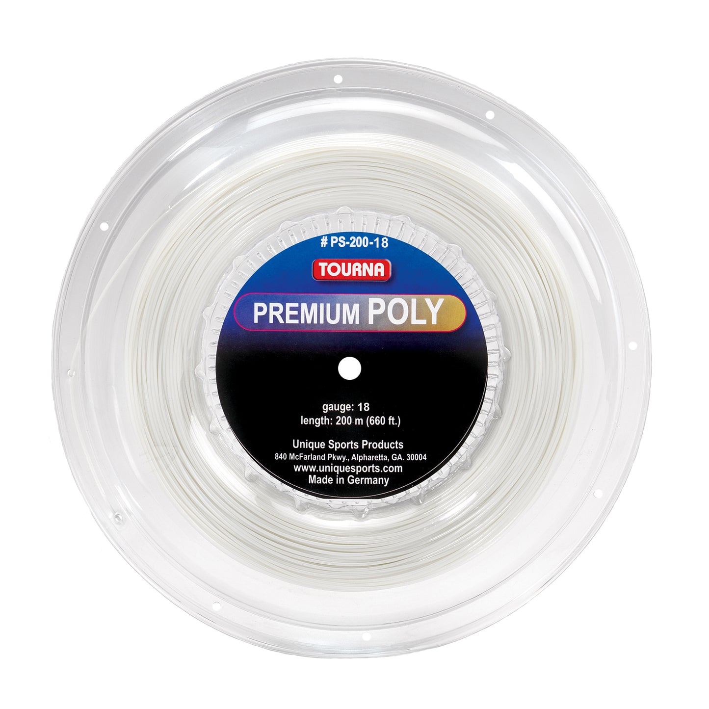Tourna Premium Poly 18g Reel - Pearl White
