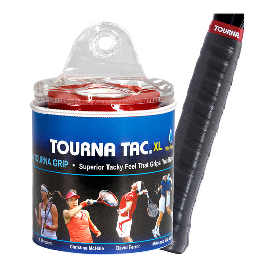 Tourna Tac Tacky Feel Tennis Grips (30XL grips) Black