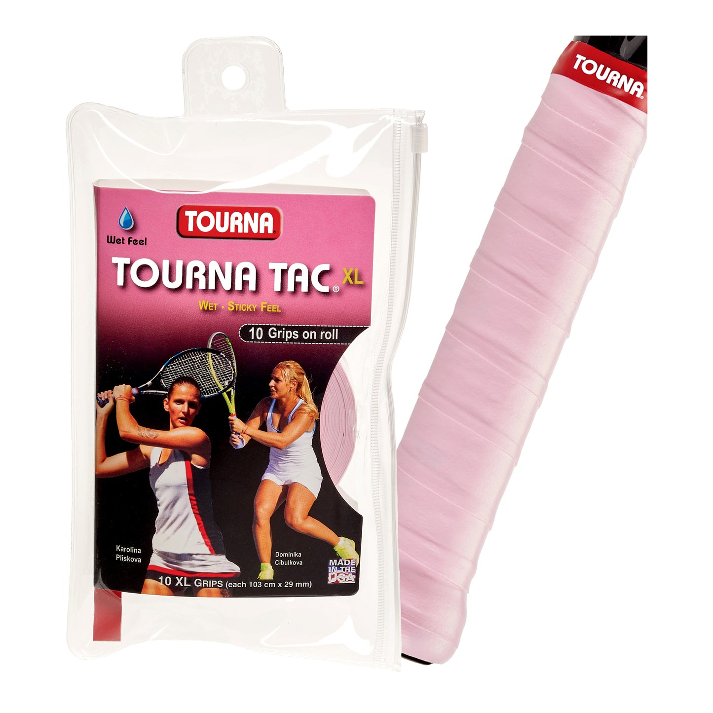 Tourna Tac Tacky Feel Tennis Grip (10XL Grips) Pink
