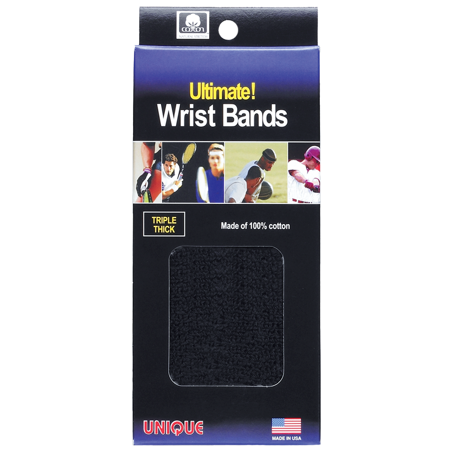ULTIMATE WRISTBANDS- (3 ply) Black