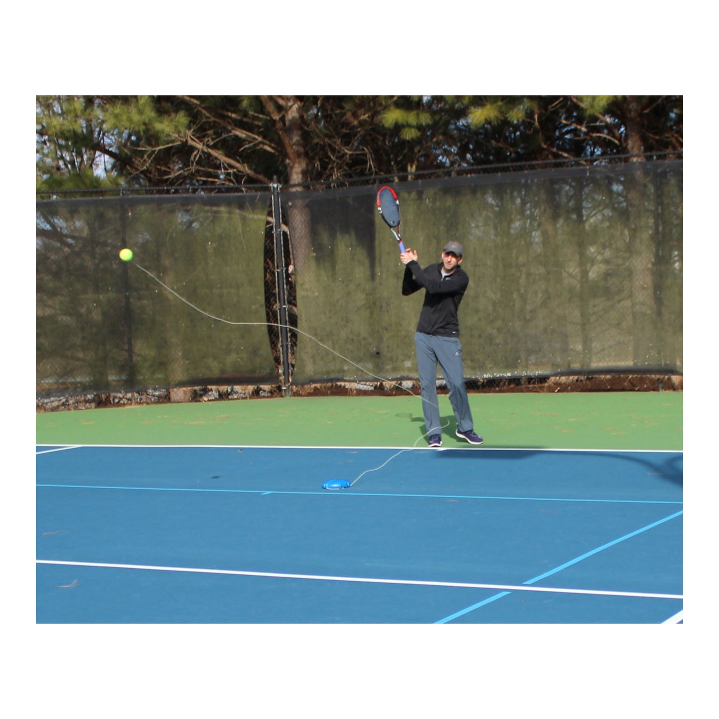 FILL-n-DRILL Tennis Trainer with extra ball and string