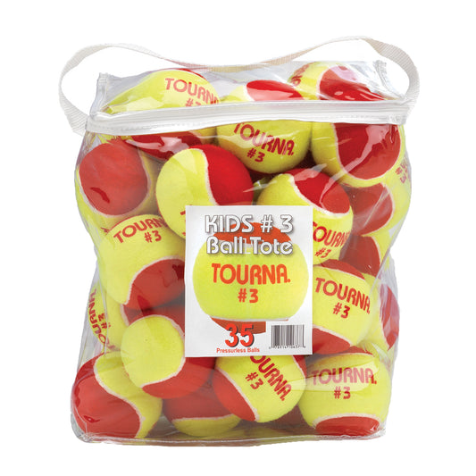 Tourna Low Compression Stage 3 Tennis Ball - 35 ball Tote