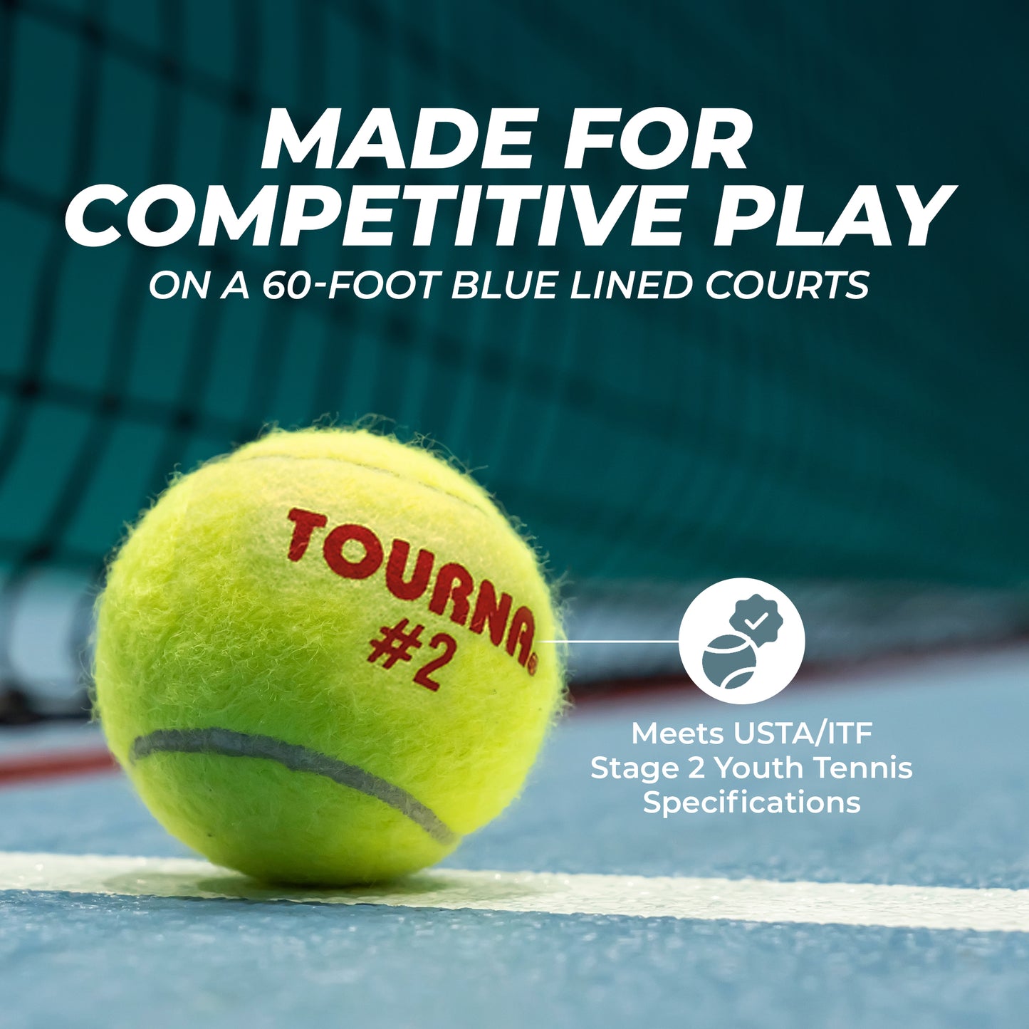 Tourna Orange Dot Low Compression Transition Tennis Balls - Mesh Carry Bag of 18
