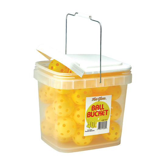 BALL BUCKET -40 Practice BASEBALLS - YELLOW