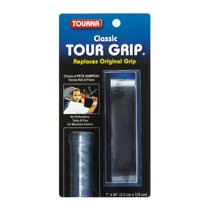 Classic Tour Grip Smooth Replacement Tennis Grip 1.75mm, Black