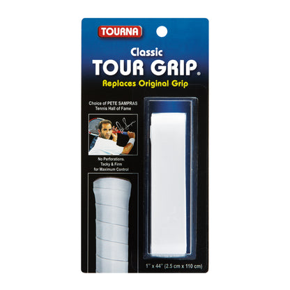 Classic Tour Grip Smooth Replacement Tennis Grip 1.75mm, White