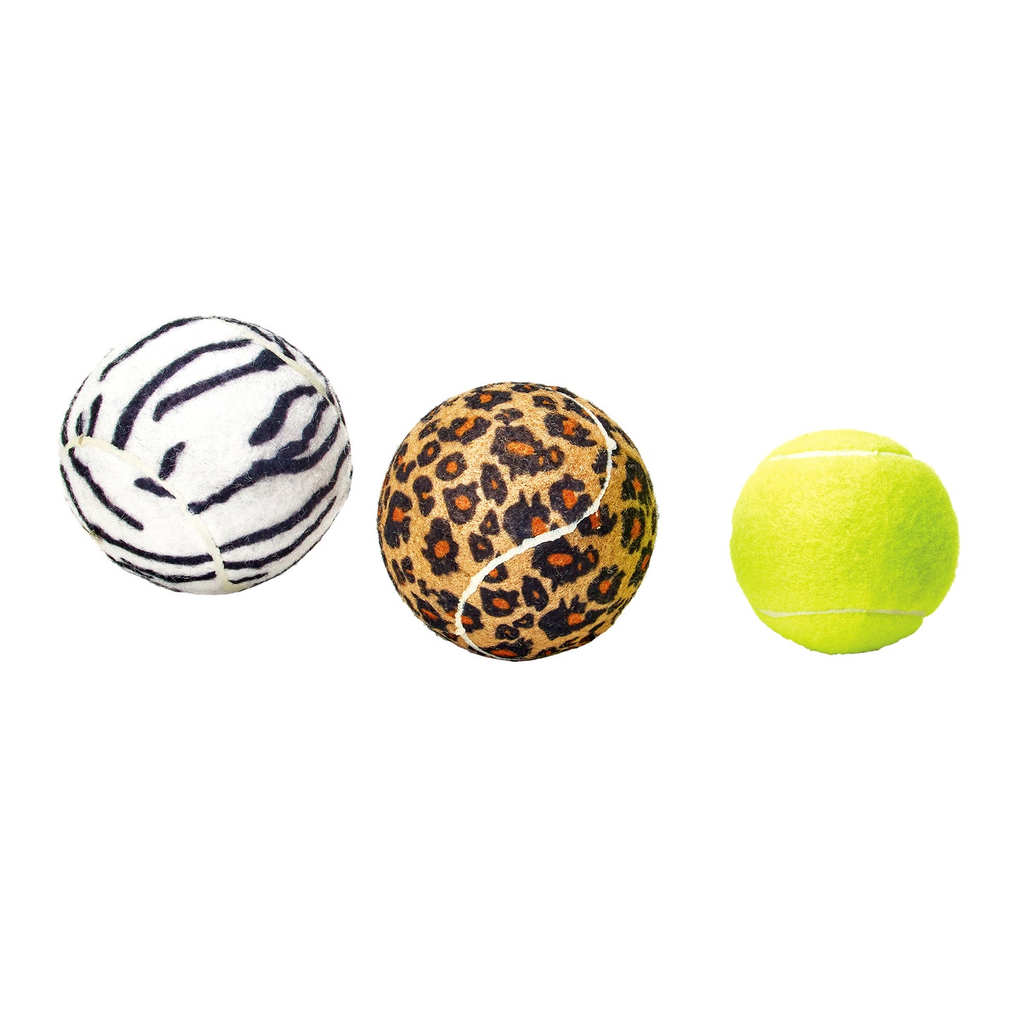 5-Inch Large Tennis Squeaker Ball Fun Animal Print Dog Toy for Large Dogs - 18 Ball Tote Bag