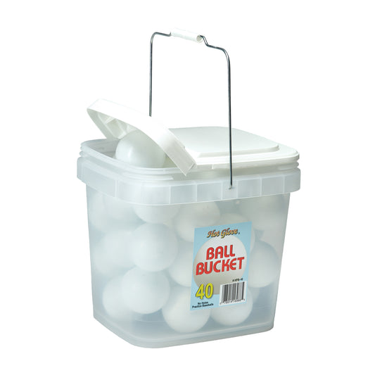 40 NO HOLES Baseball - White- Ball Bucket