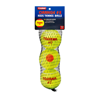 Tourna Orange Dot Low Compression Transition Tennis Balls (3/mesh bag)