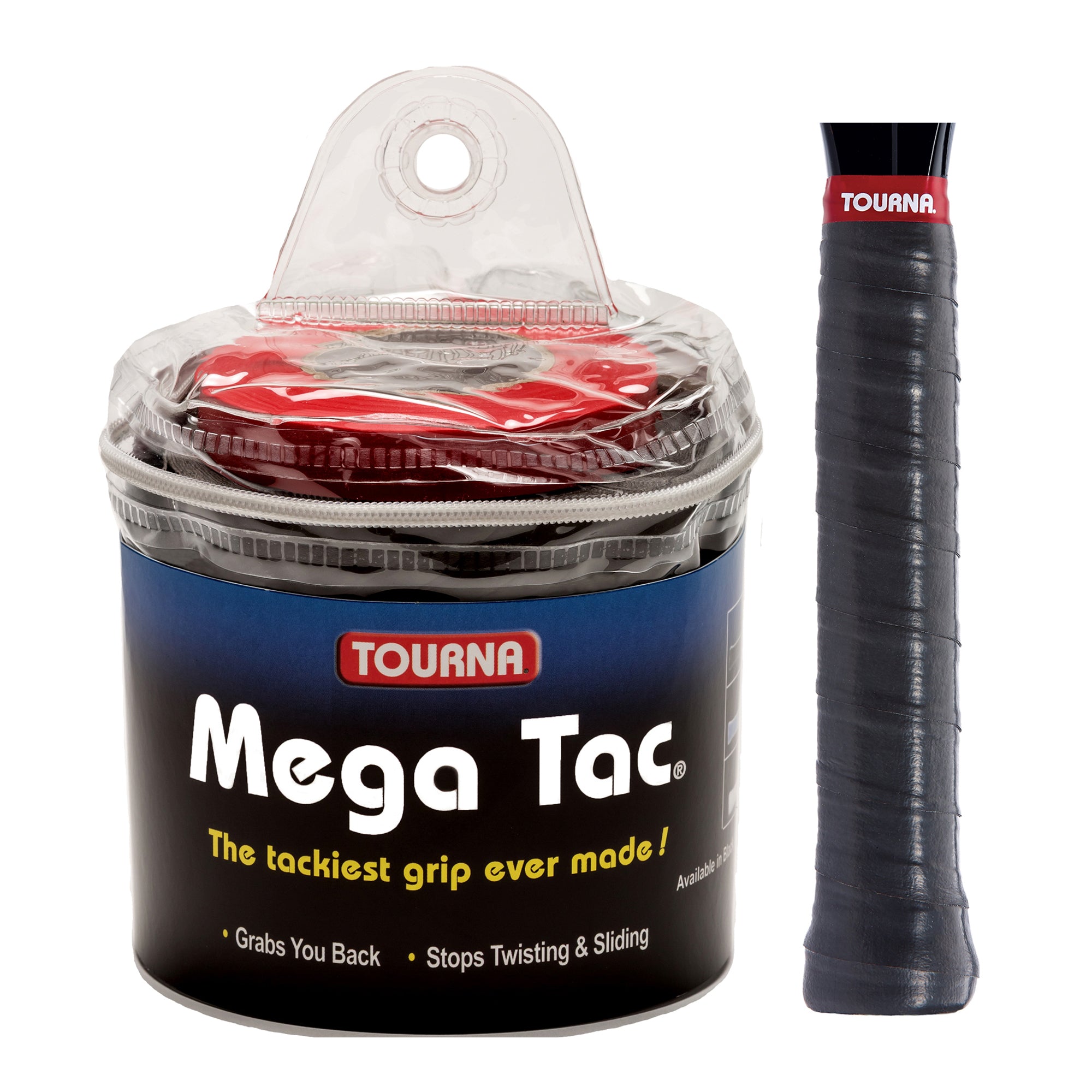 Tourna Mega Tac Extra Tacky Overgrip, 30-Pack, Black – Tourna Sports