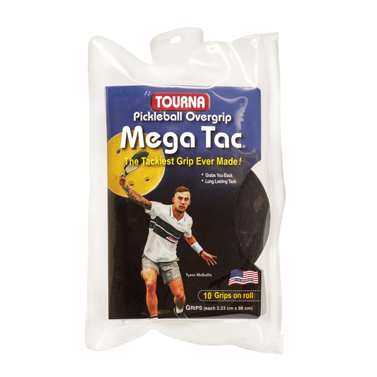 Pickleball Mega Tac Overgrip - 10 pack Black