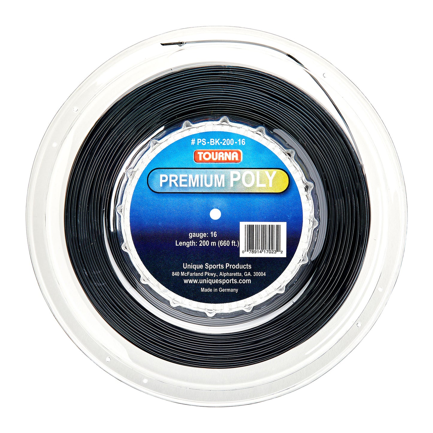 Tourna Premium Poly 16g Reel - Black