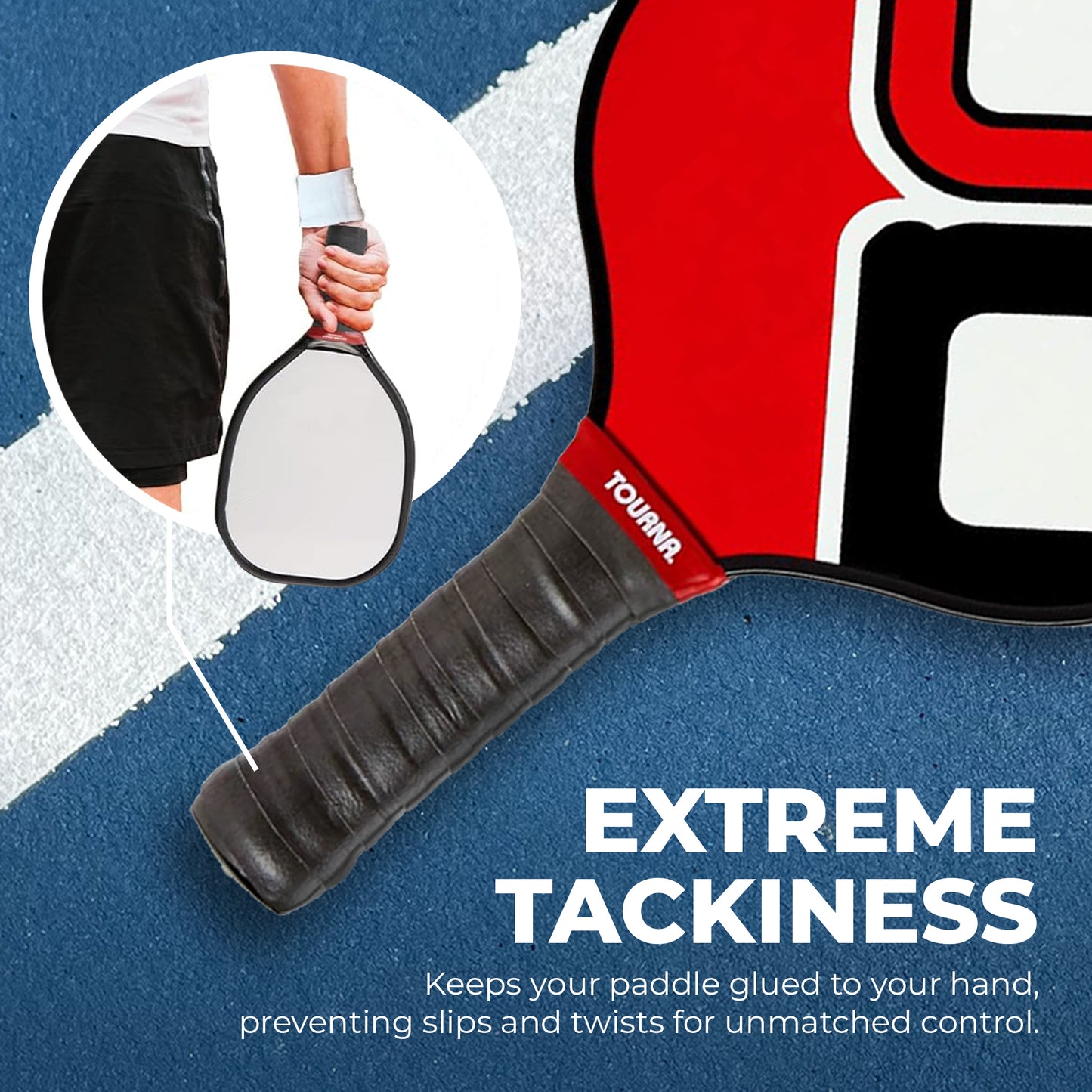 Pickleball Mega Tac Overgrip - 10 pack Black