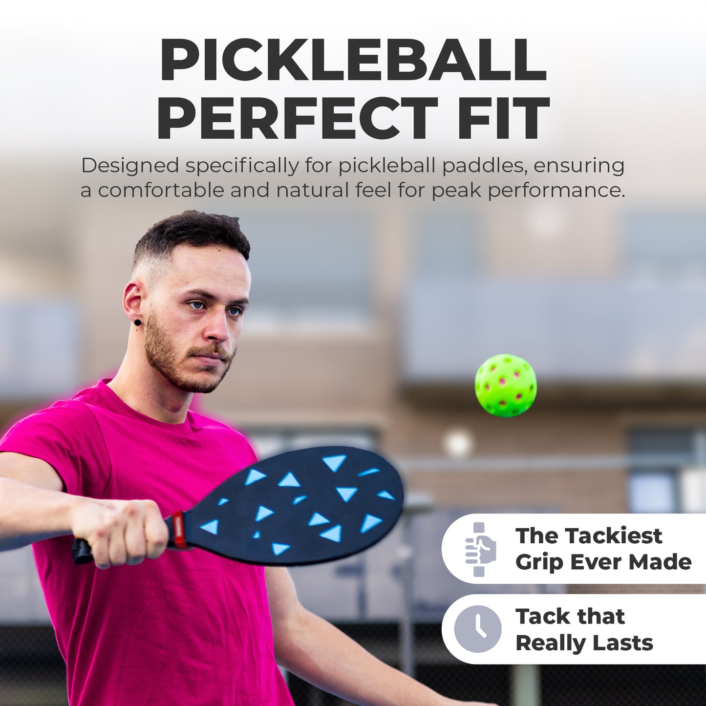 Pickleball Mega Tac Overgrip - 10 pack Black