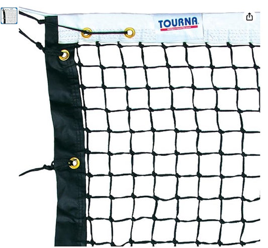 Tourna 3.5mm Single Deluxe Tennis Net - Vinyl Headband