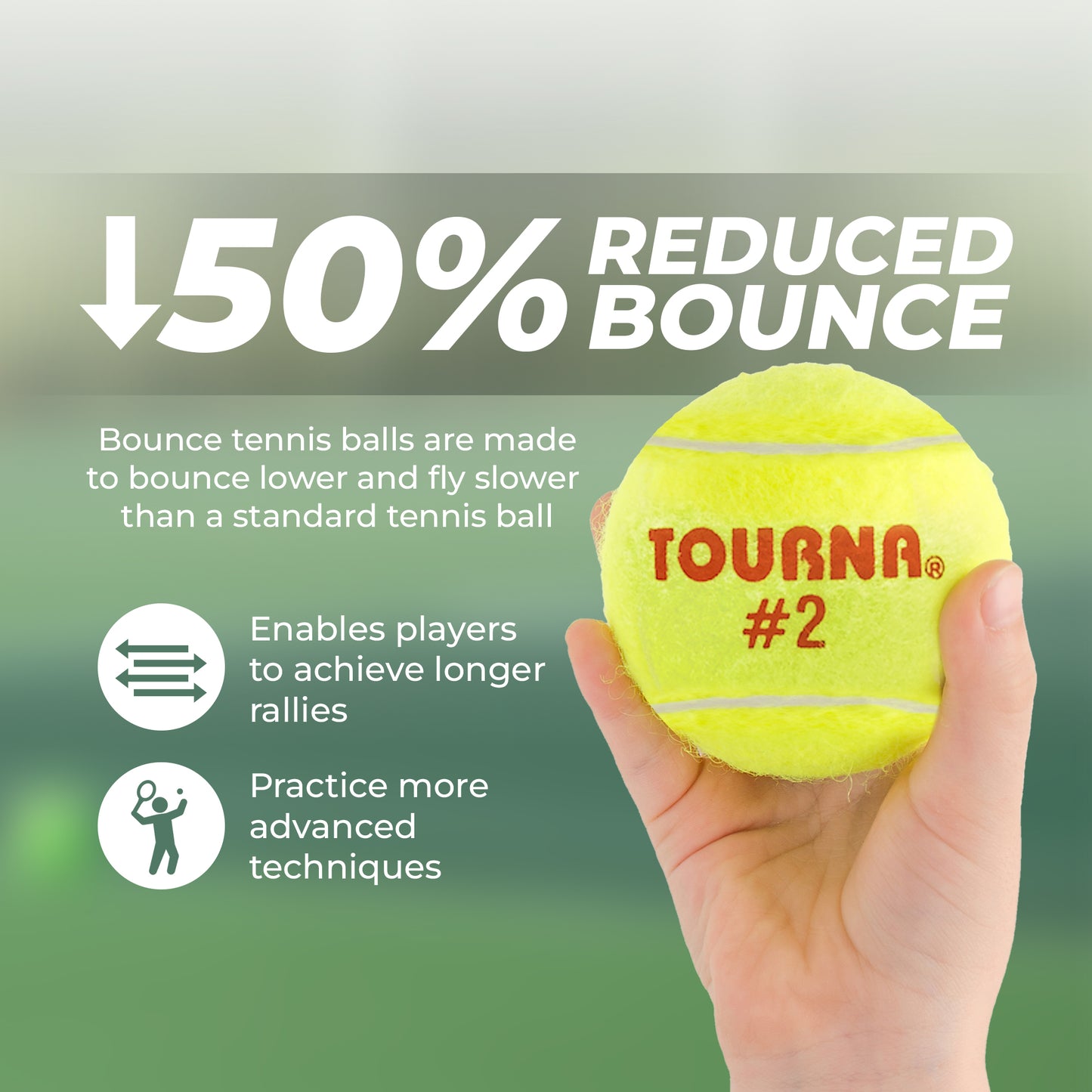 Tourna Orange Dot Low Compression Transition Tennis Balls - 50 Pack Tote